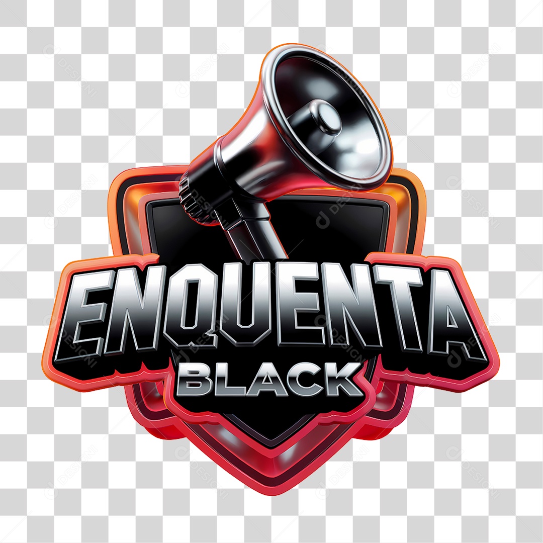Selo 3D Esquenta Black Friday PNG Transparente