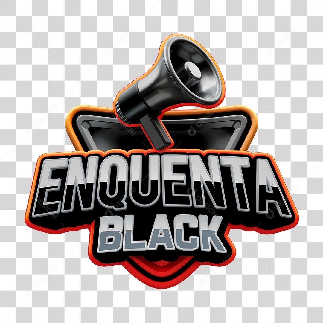 Selo 3D Esquenta Black Friday PNG Transparente