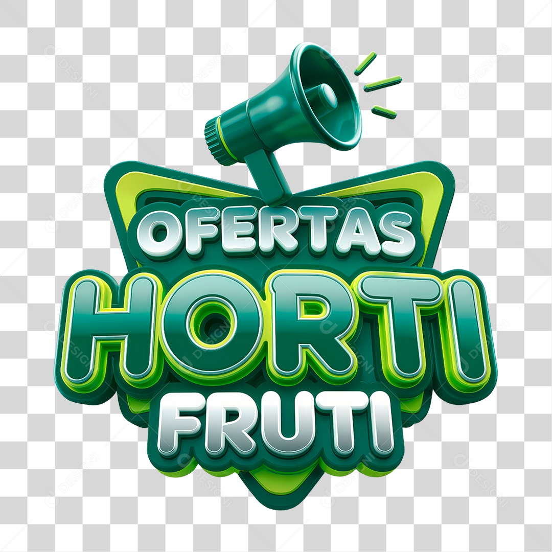 Selo 3D Ofertas Hortifruti PNG Transparente