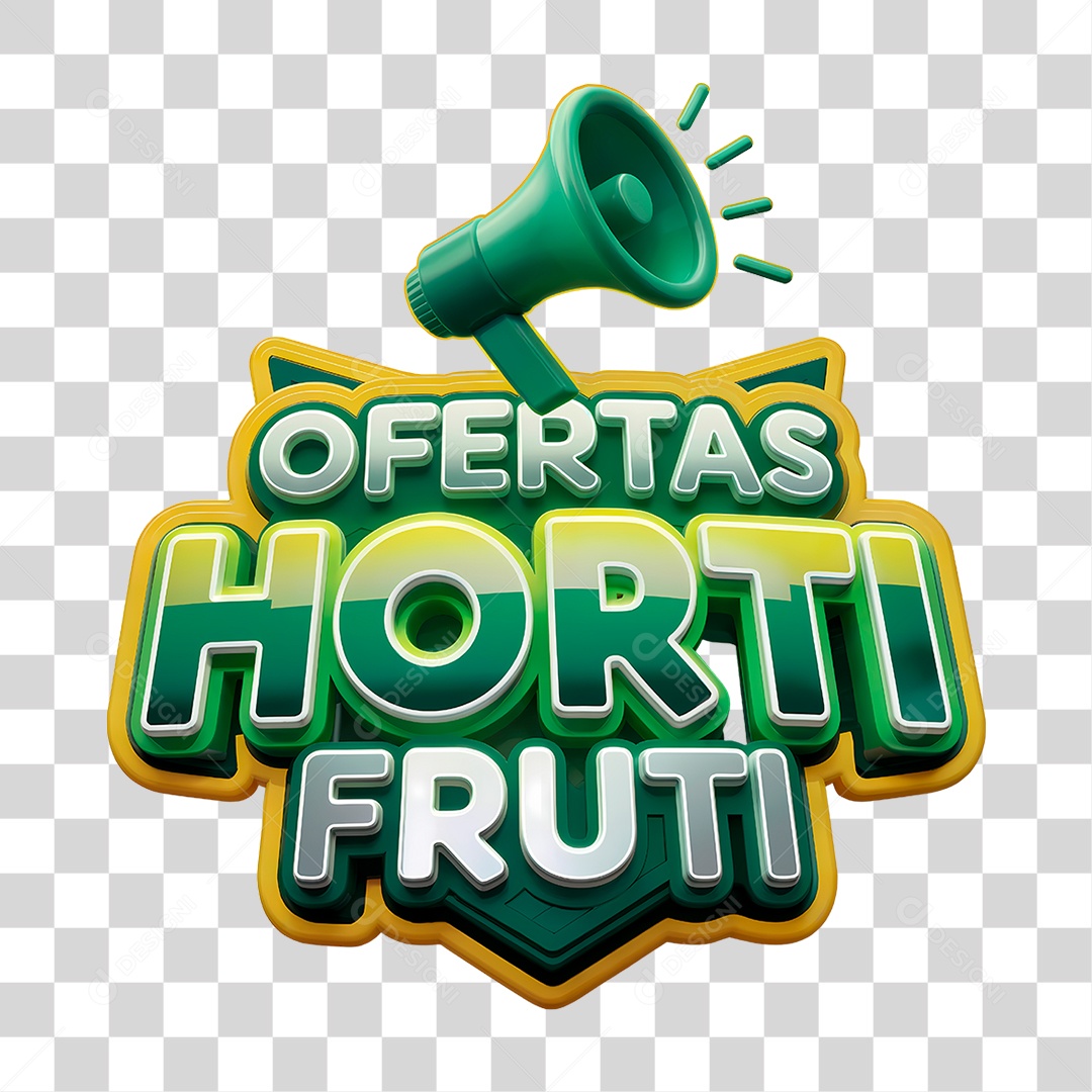 Selo 3D Ofertas Hortifruti PNG Transparente