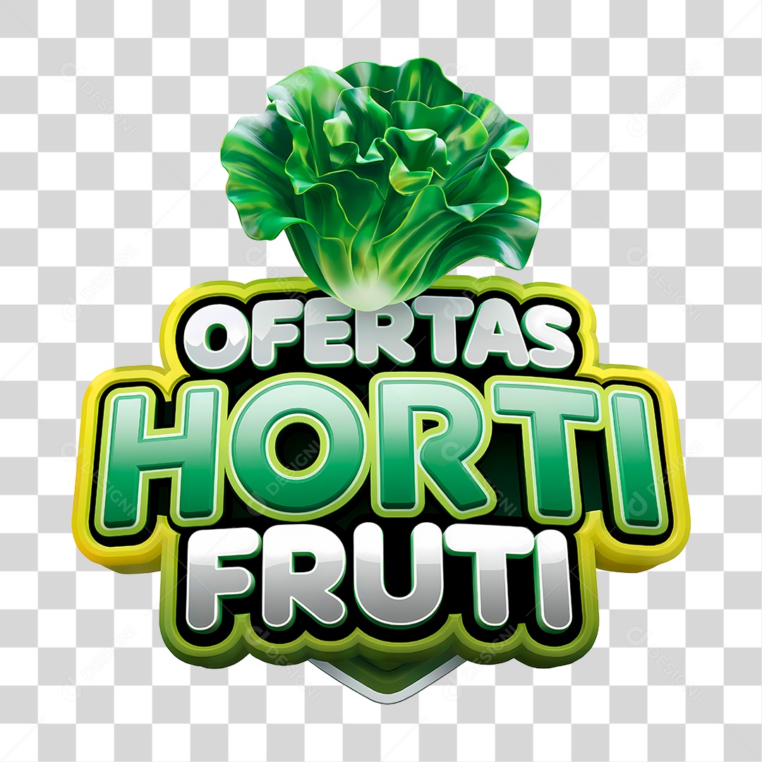 Selo 3D Ofertas Hortifruti PNG Transparente