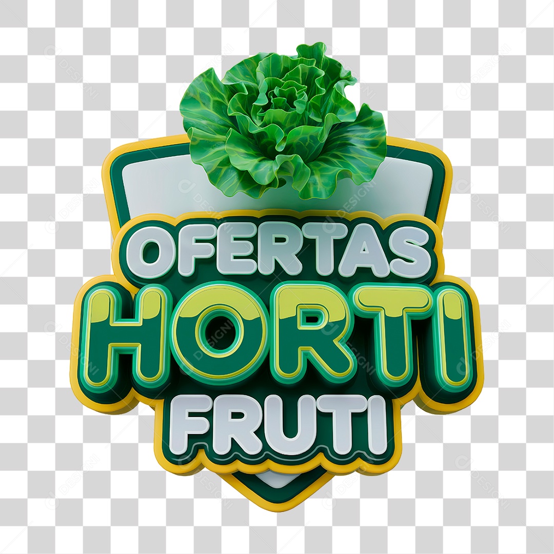 Selo 3D Ofertas Hortifruti PNG Transparente