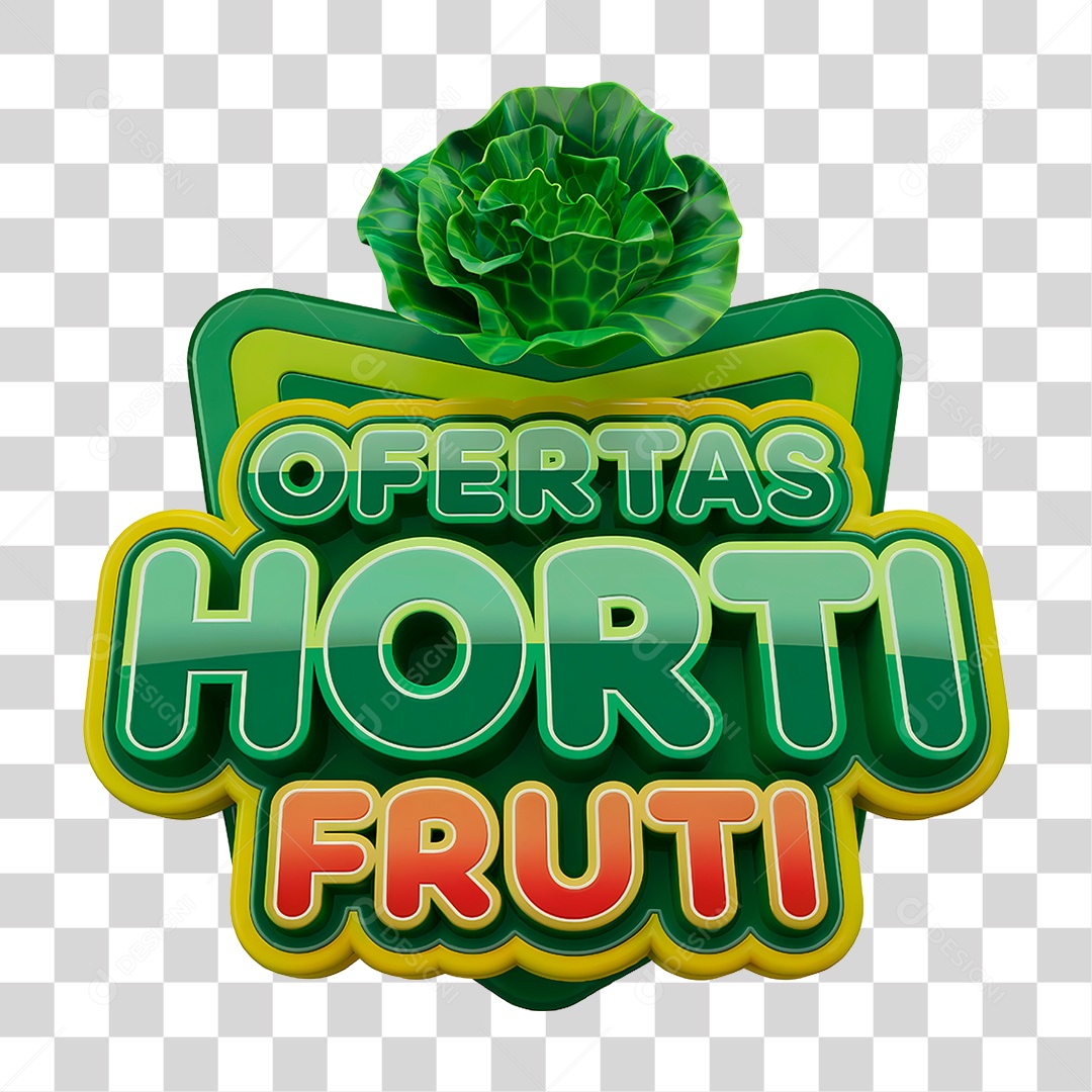Selo 3D Ofertas Hortifruti PNG Transparente
