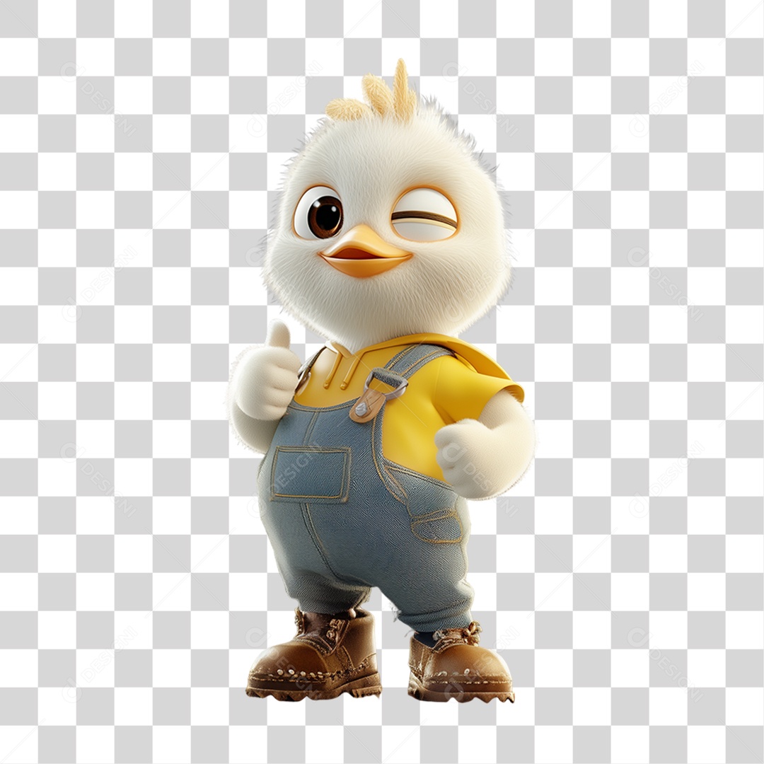 Personagem Mascote Franguinho PNG Transparente