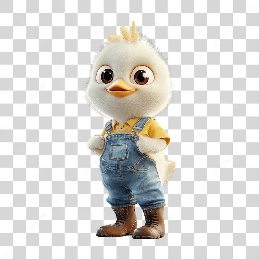 Personagem Mascote Franguinho PNG Transparente