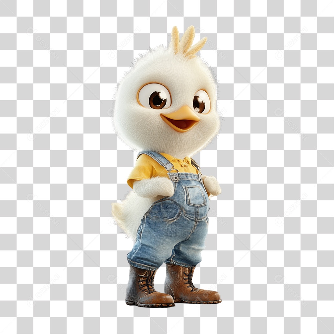 Personagem Mascote Franguinho PNG Transparente