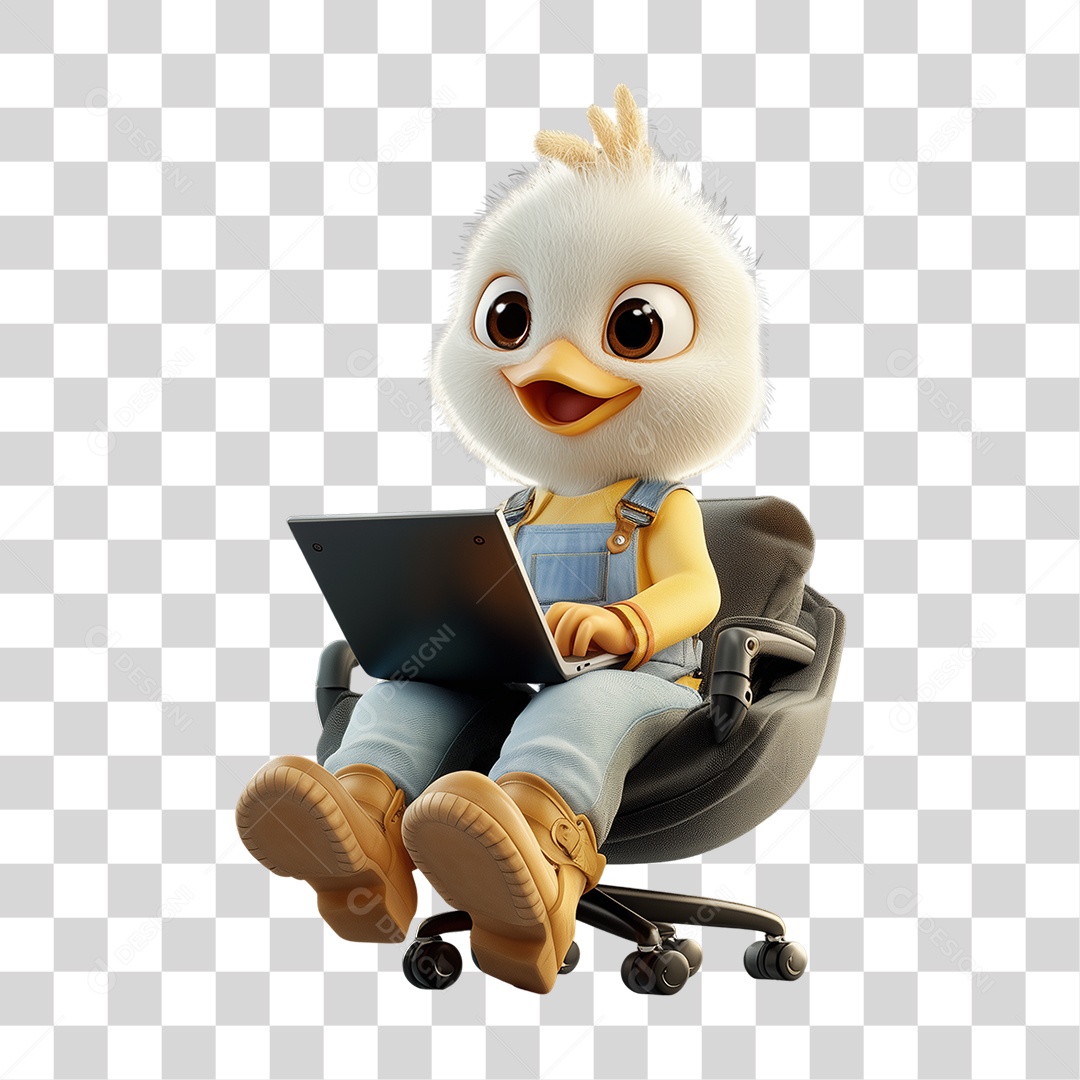 Personagem Mascote Franguinho PNG Transparente
