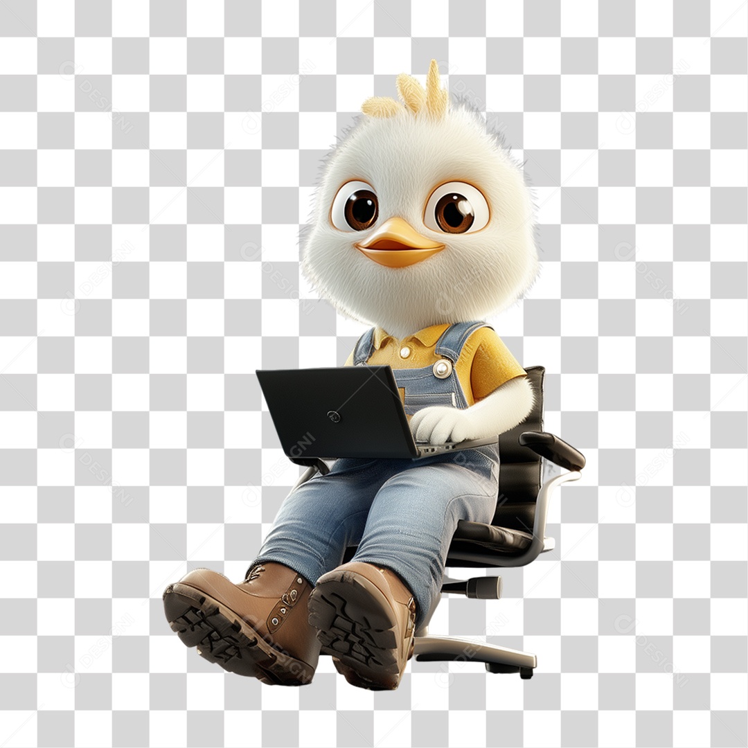 Personagem Mascote Franguinho PNG Transparente