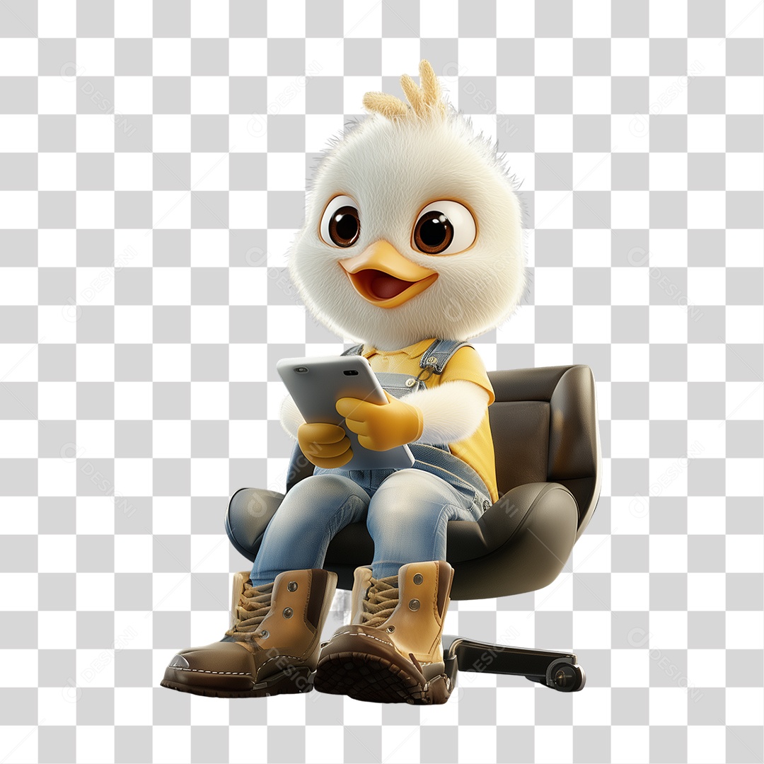 Personagem Mascote Franguinho PNG Transparente