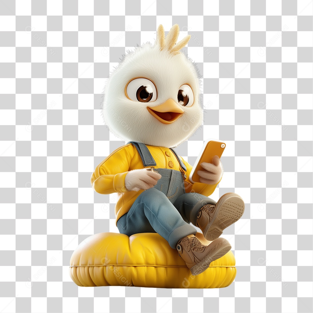 Personagem Mascote Franguinho PNG Transparente