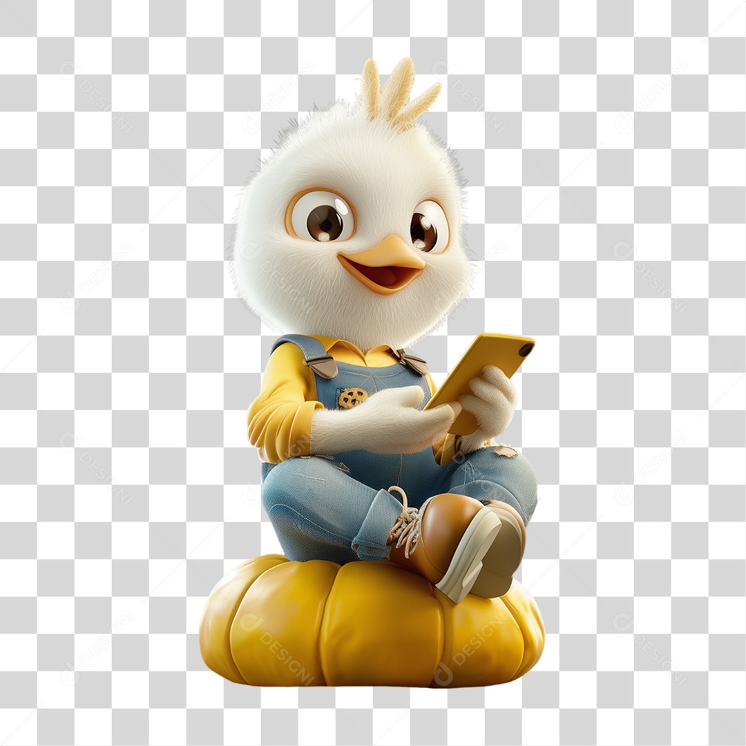 Personagem Mascote Franguinho PNG Transparente