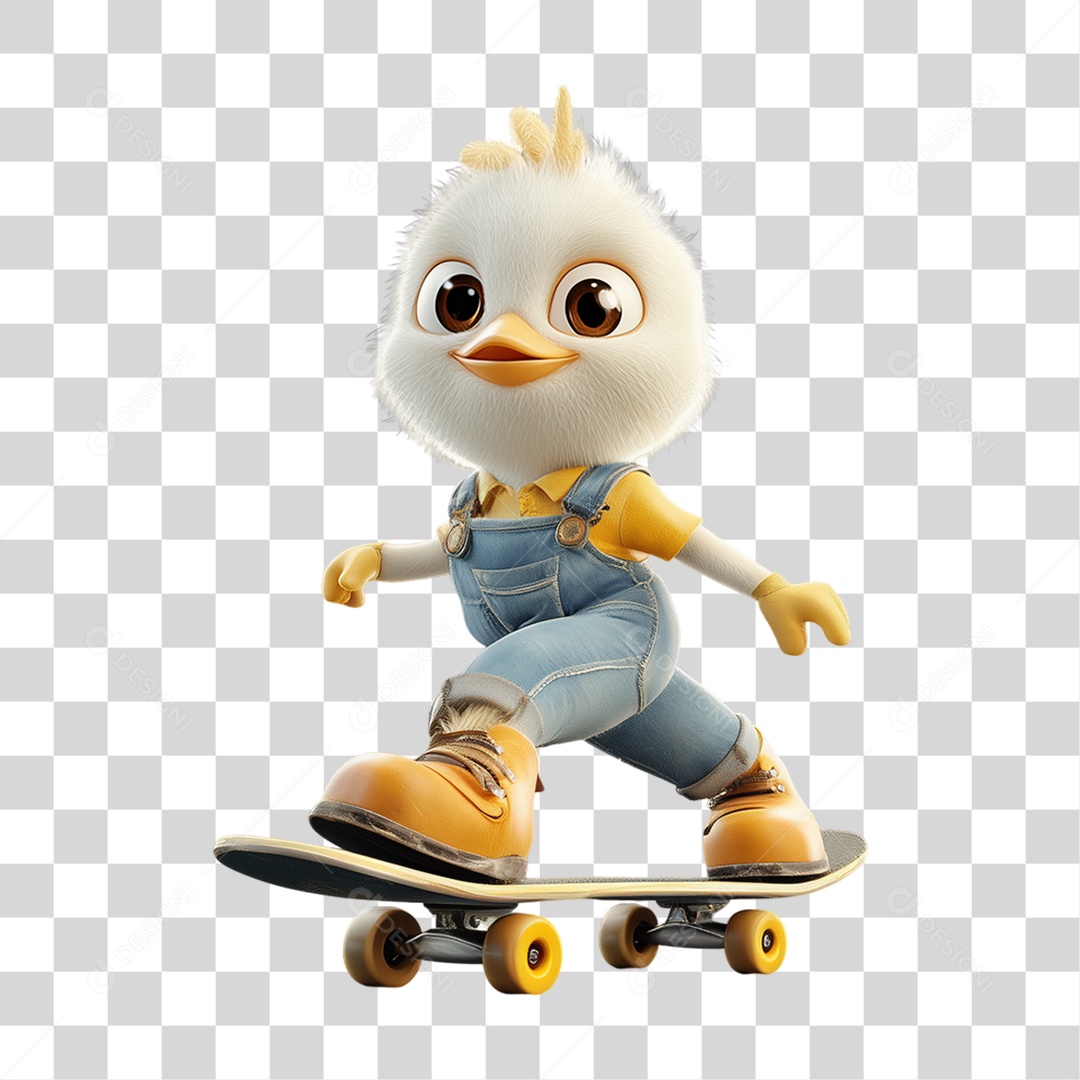 Personagem Mascote Franguinho PNG Transparente