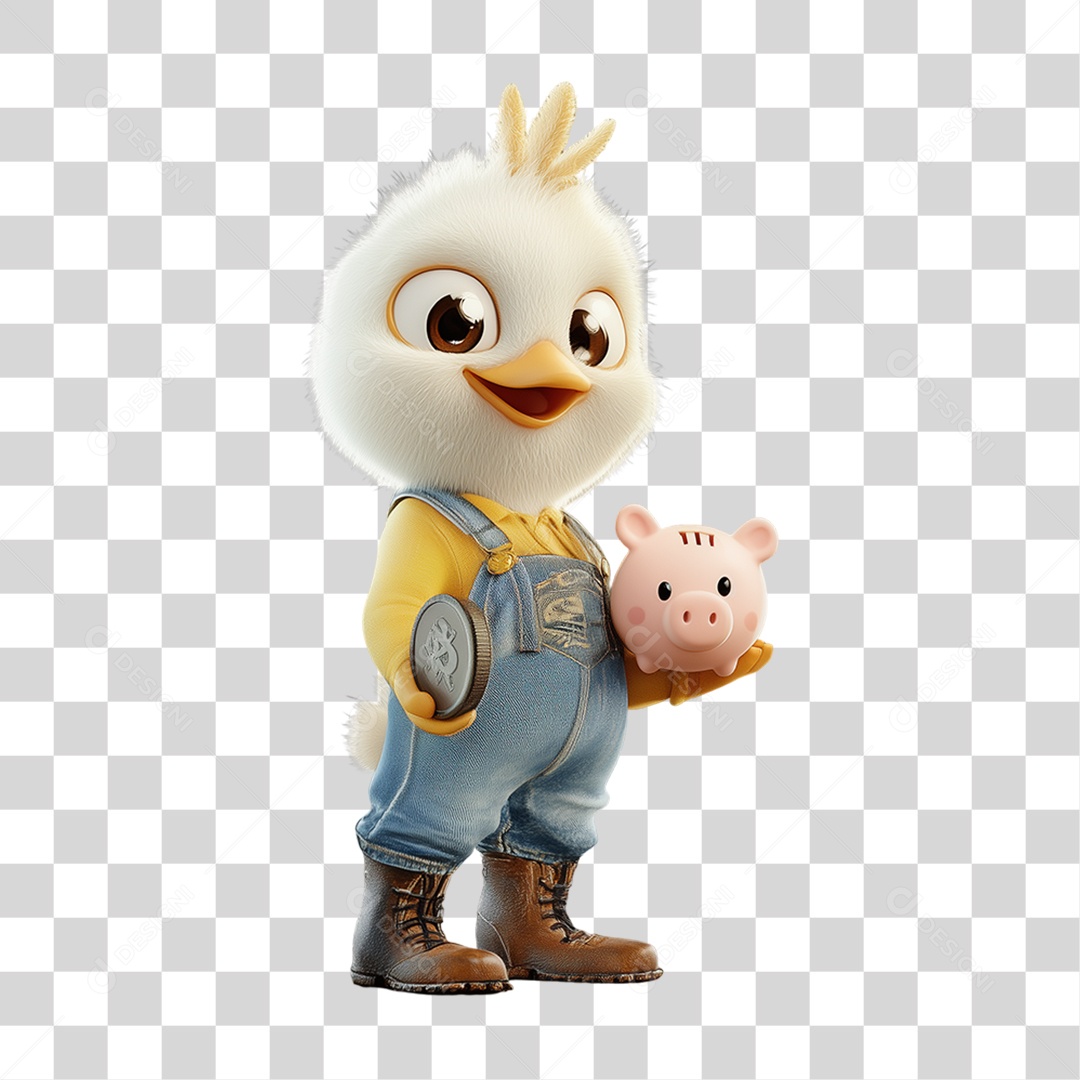 Personagem Mascote Franguinho PNG Transparente