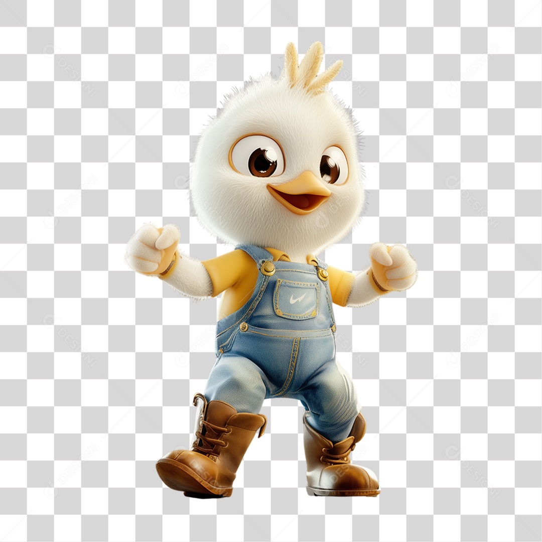 Personagem Mascote Franguinho PNG Transparente