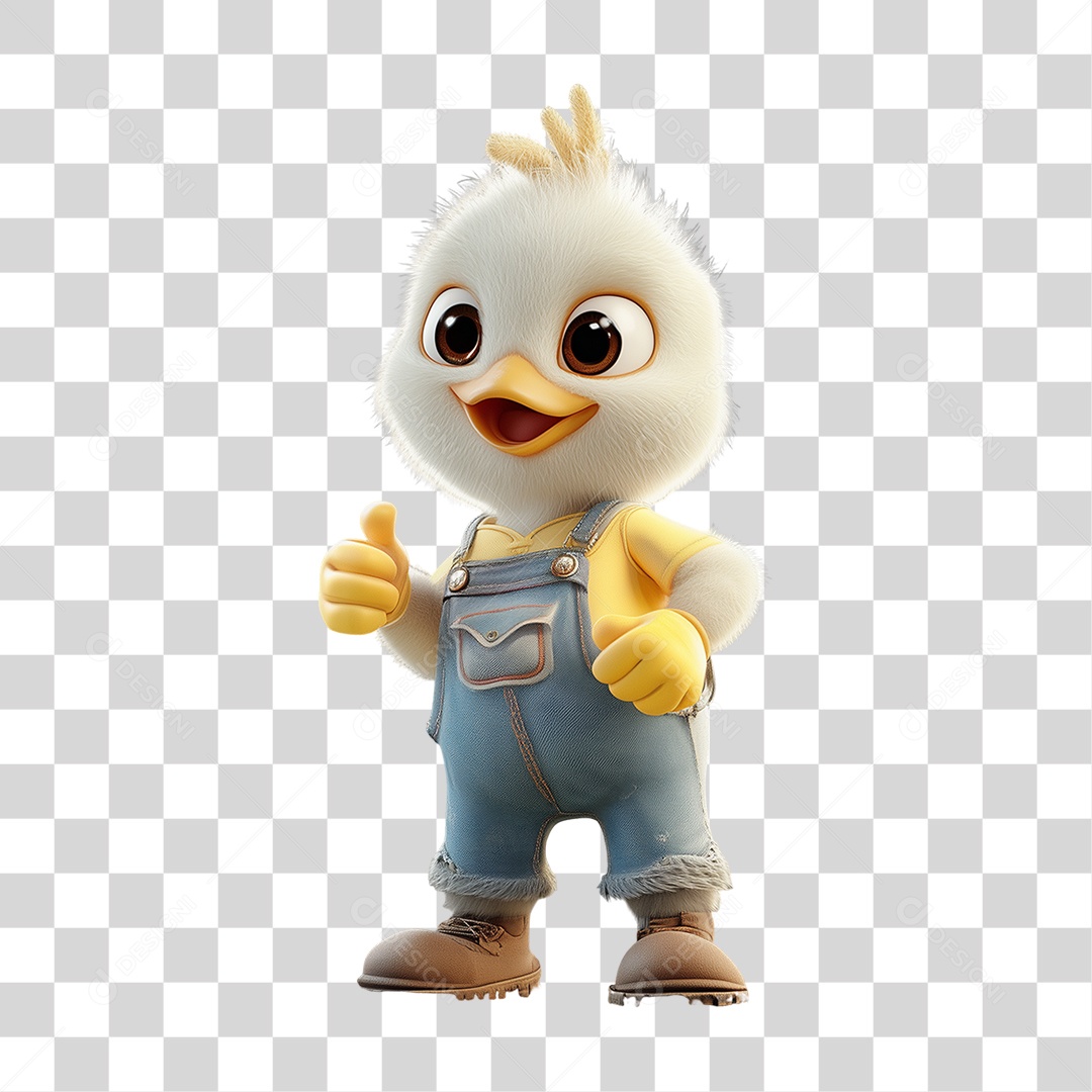 Personagem Mascote Franguinho PNG Transparente