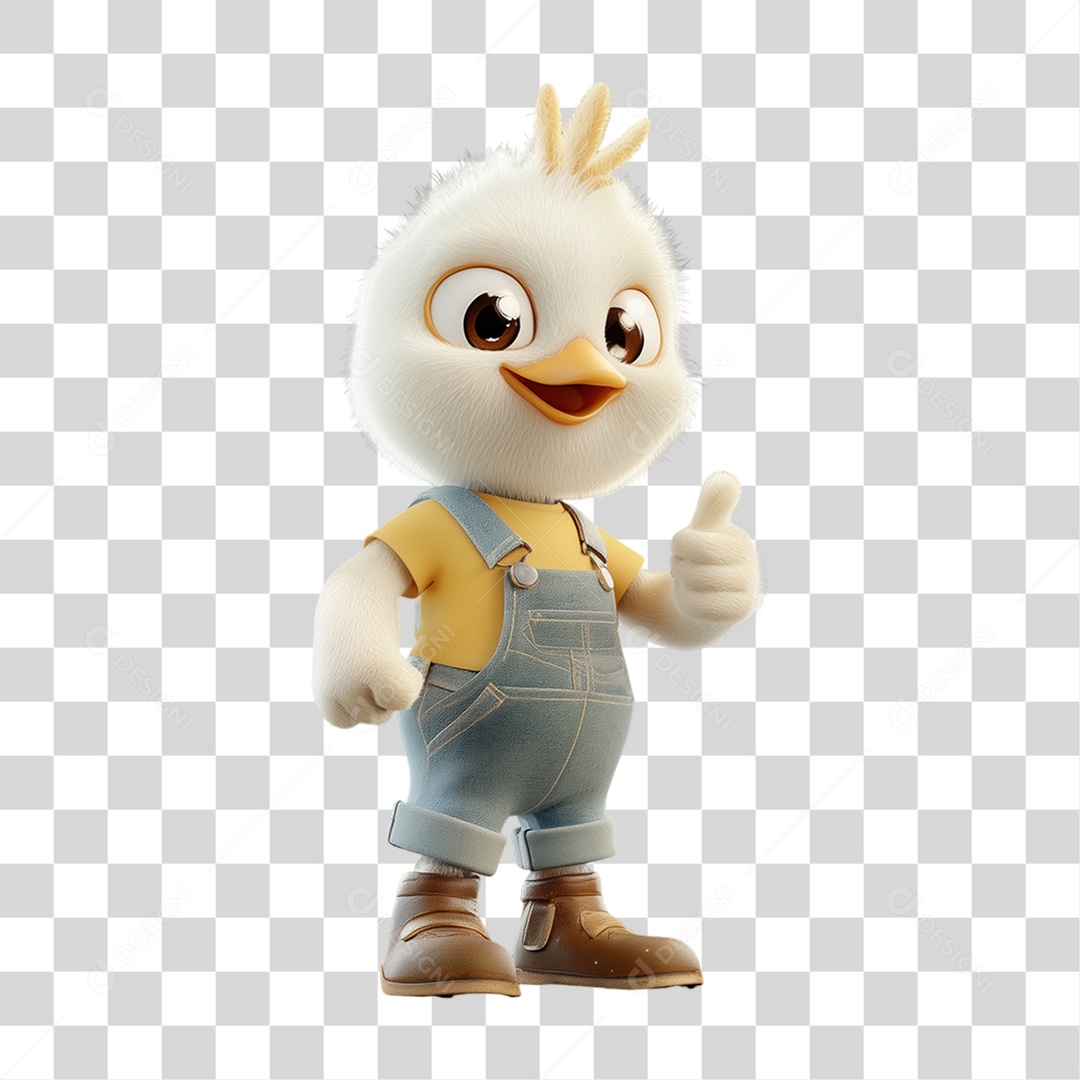 Personagem Mascote Franguinho PNG Transparente