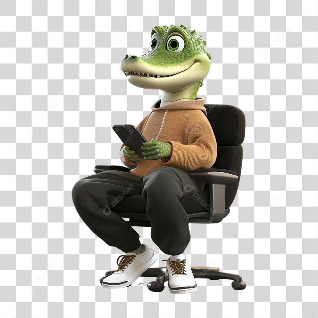 Personagem Mascote Jacaré PNG Transparente