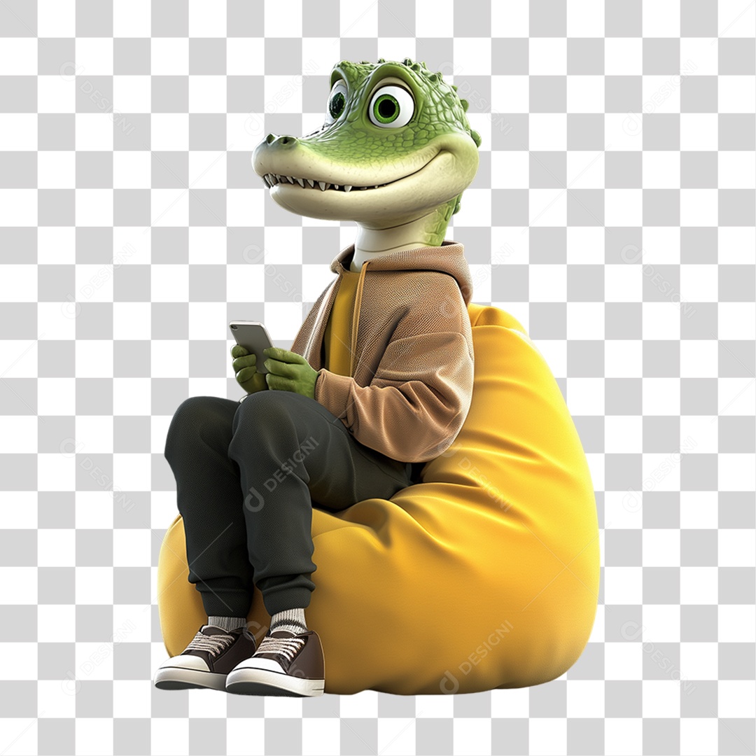 Personagem Mascote Jacaré PNG Transparente