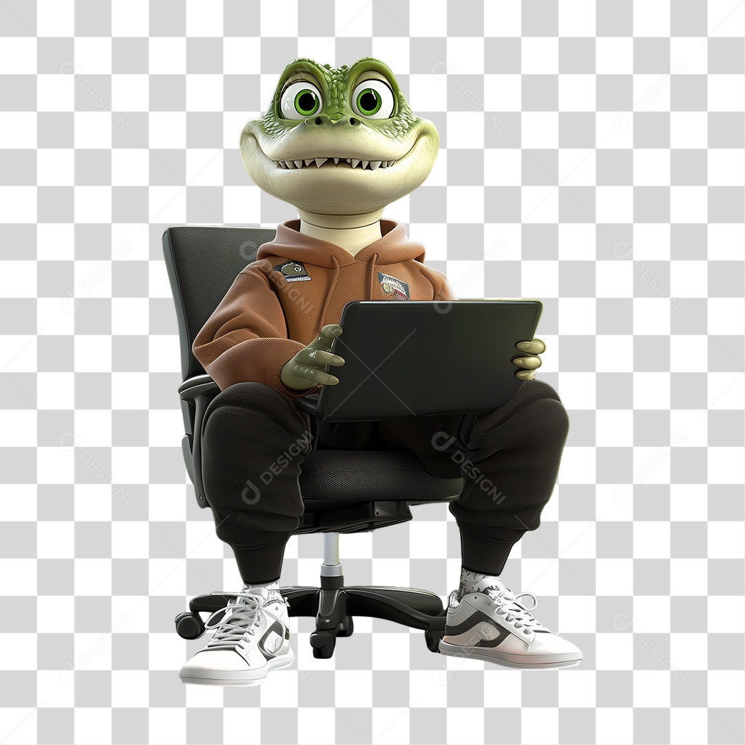 Personagem Mascote Jacaré PNG Transparente