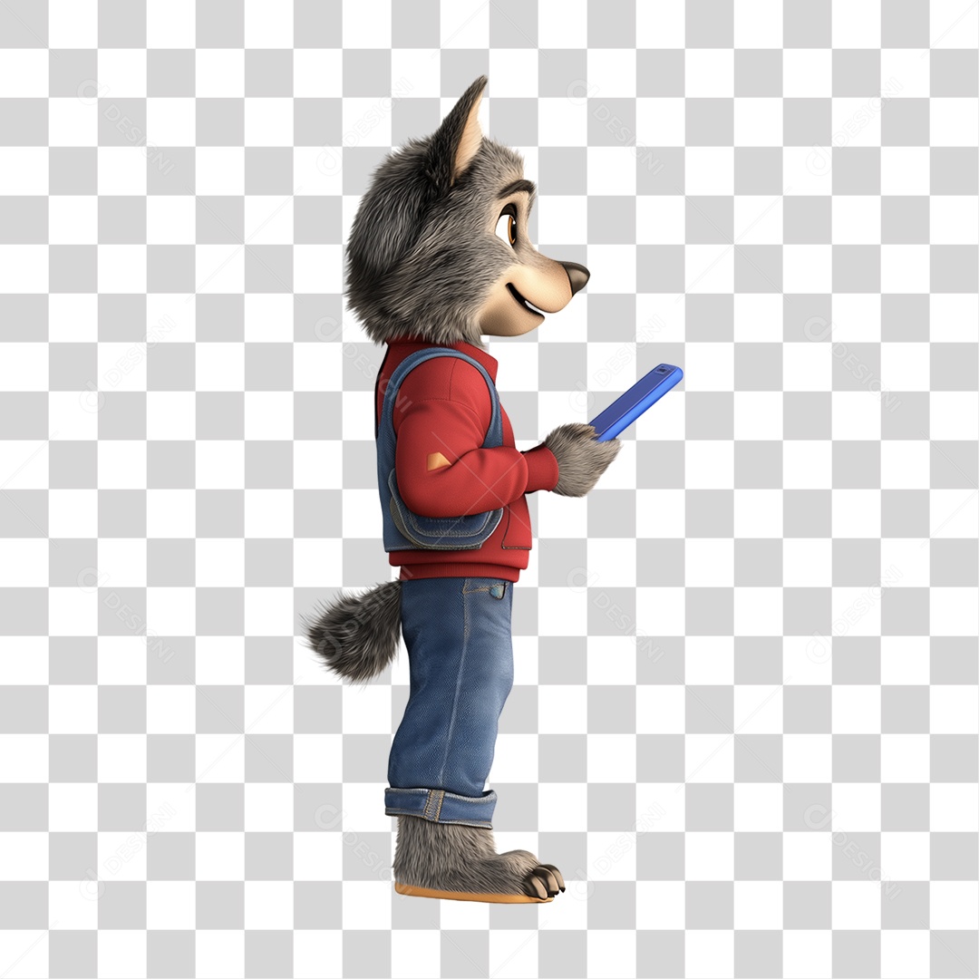 Personagem Mascote Lobo PNG Transparente