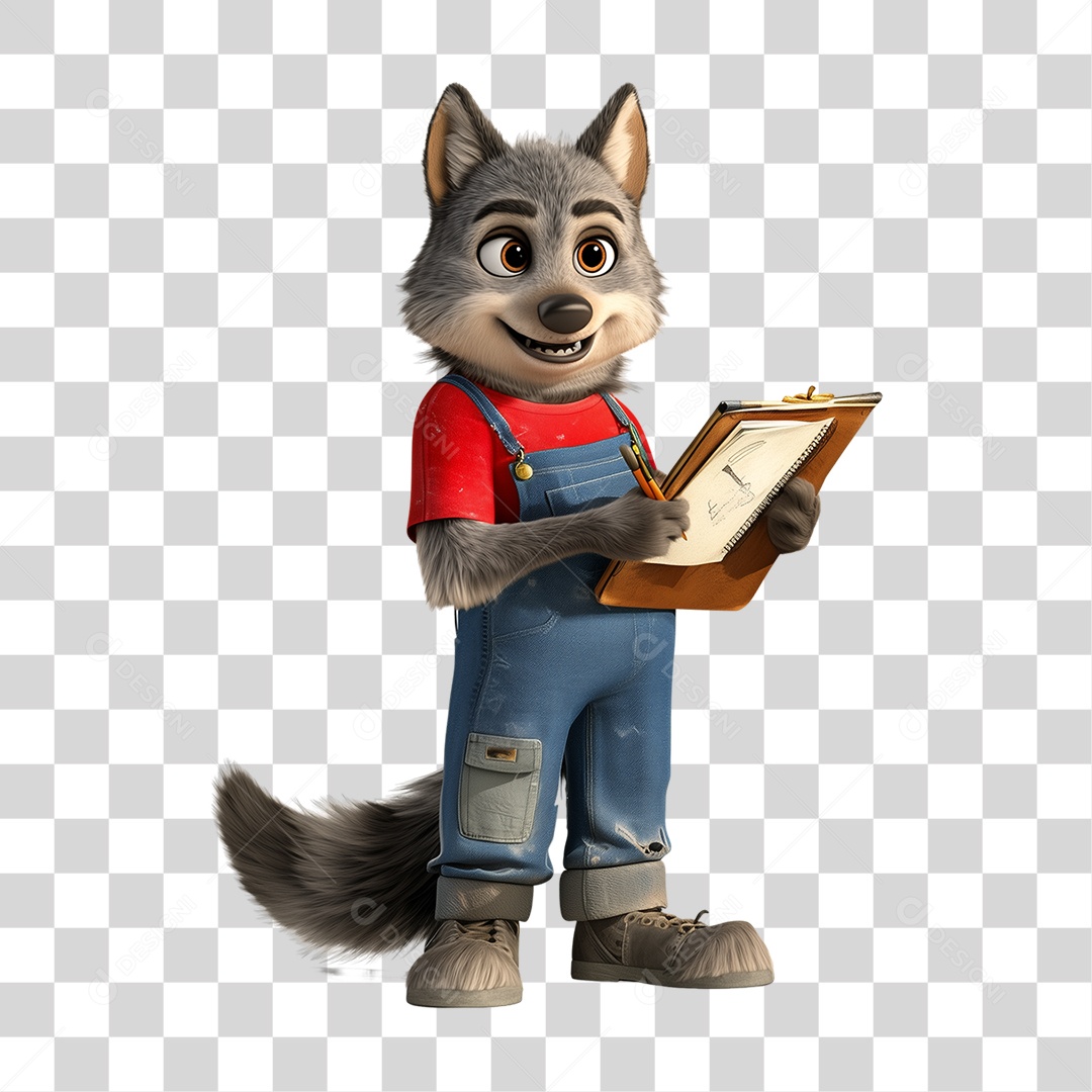 Personagem Mascote Lobo PNG Transparente