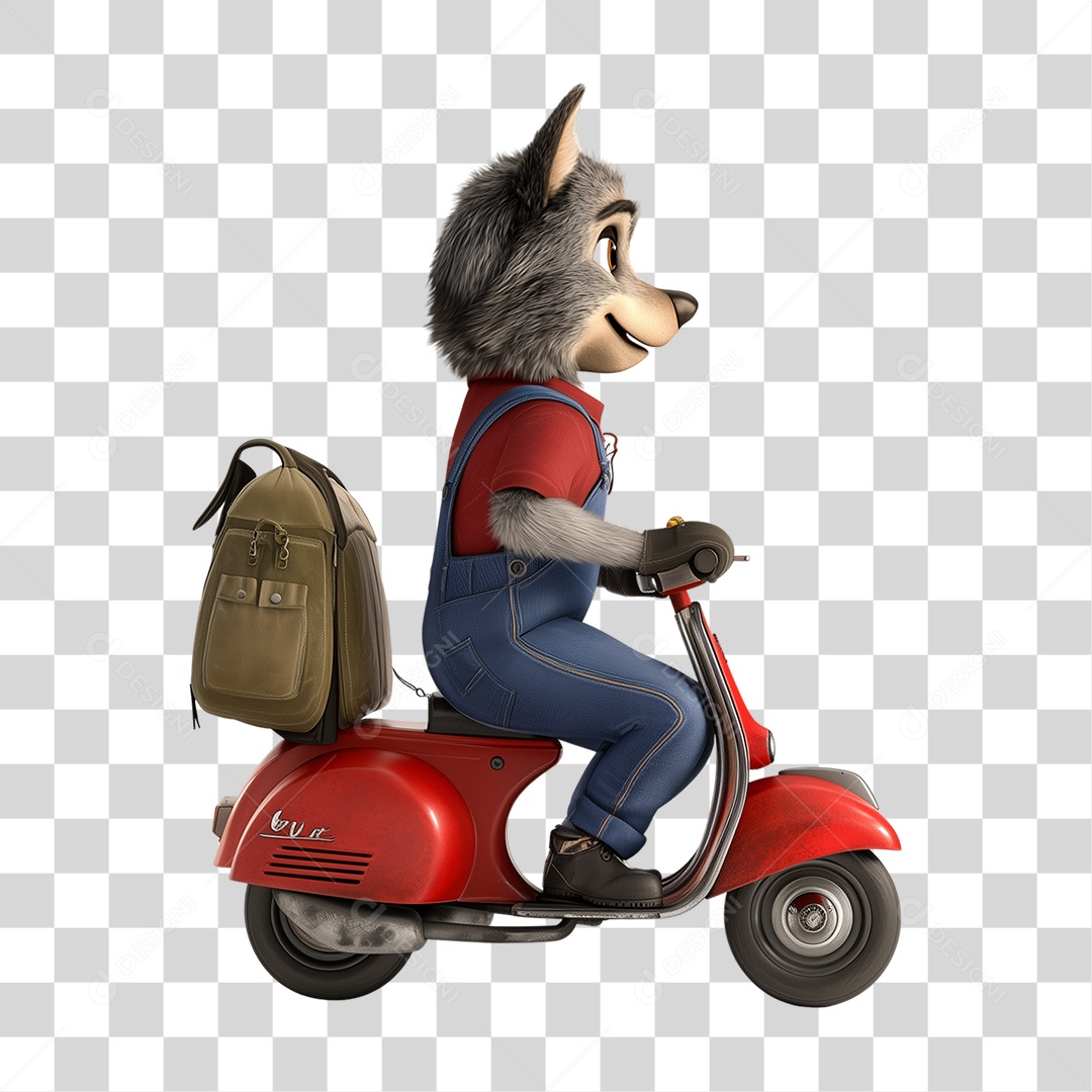 Personagem Mascote Lobo PNG Transparente