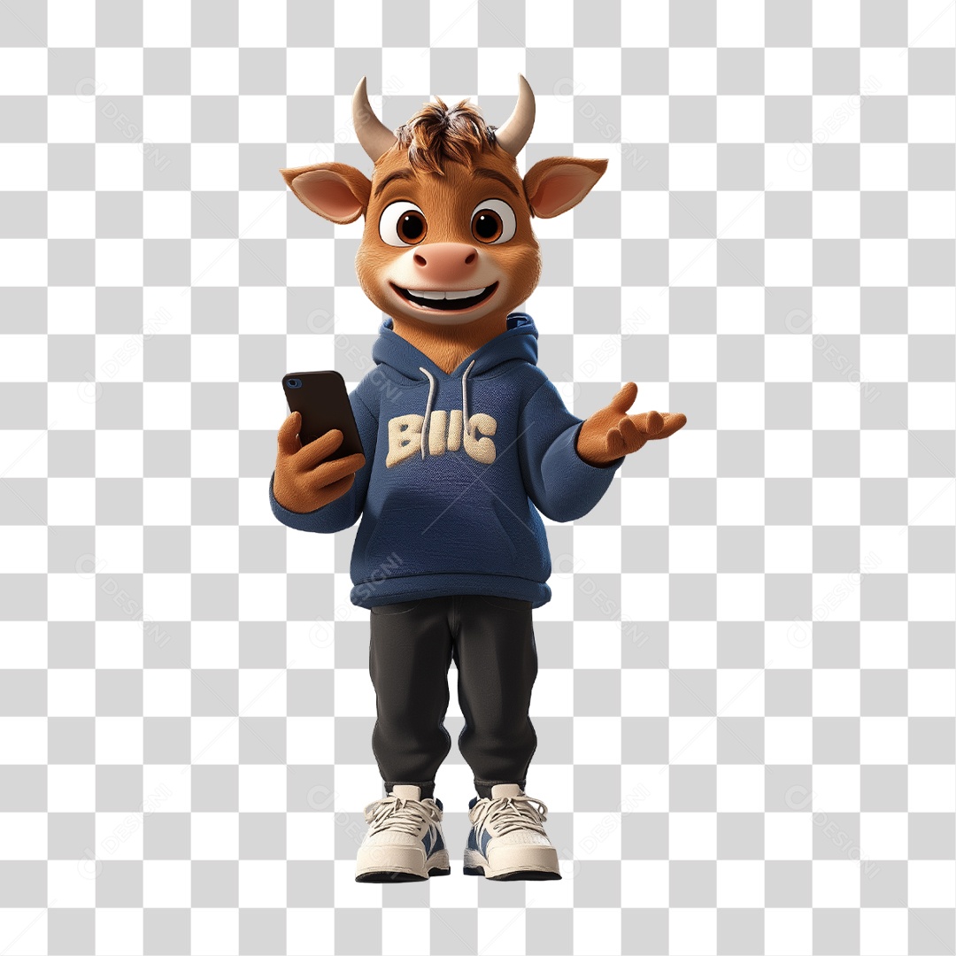 Personagem Mascote Vaquinha PNG Transparente