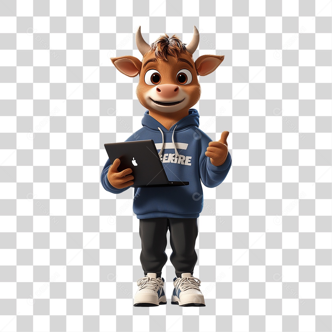 Personagem Mascote Vaquinha PNG Transparente