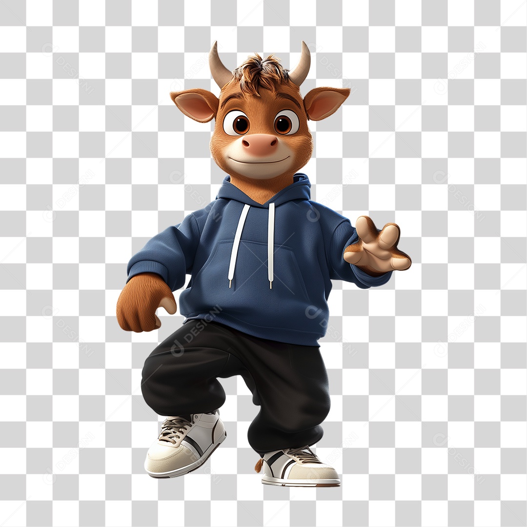 Personagem Mascote Vaquinha PNG Transparente