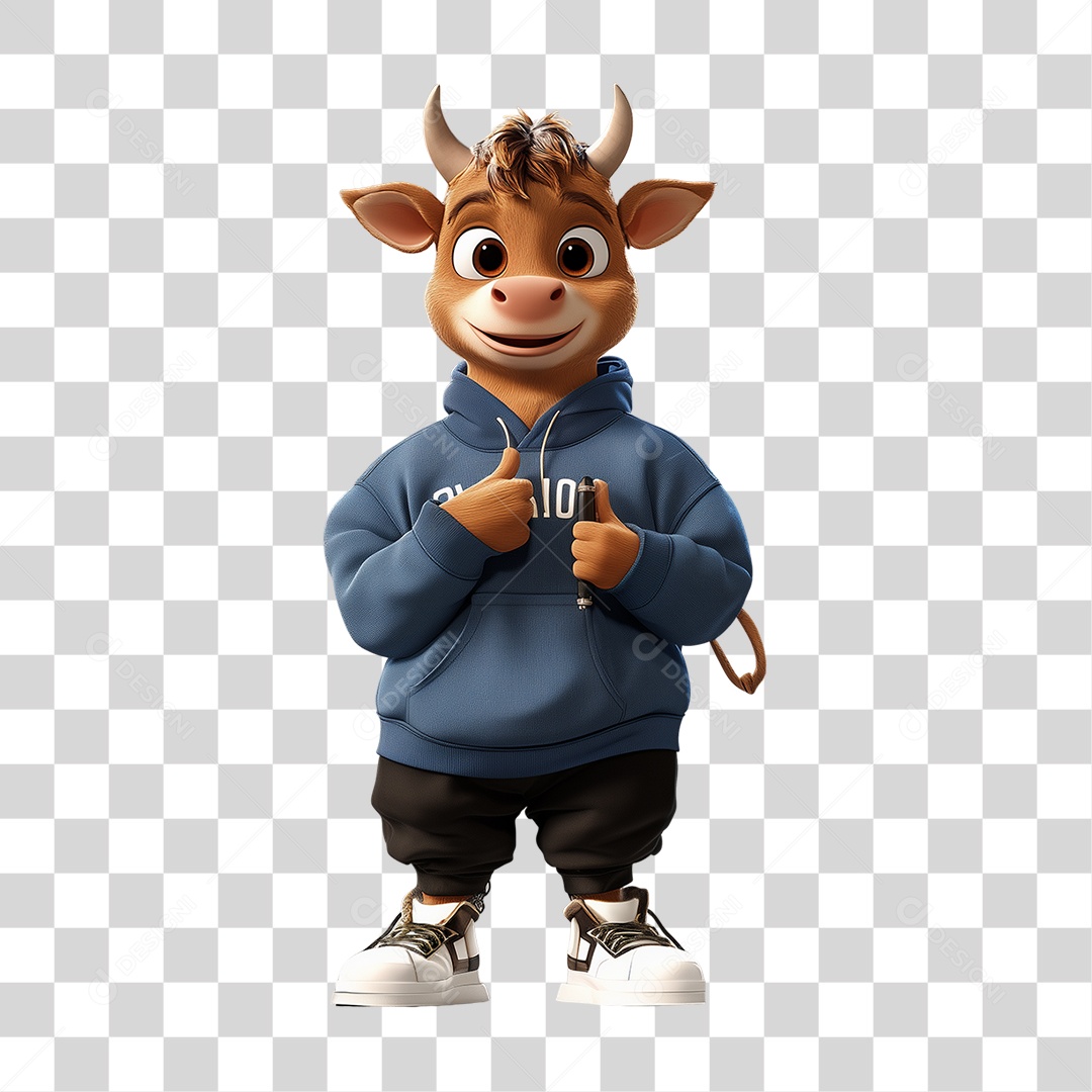 Personagem Mascote Vaquinha PNG Transparente