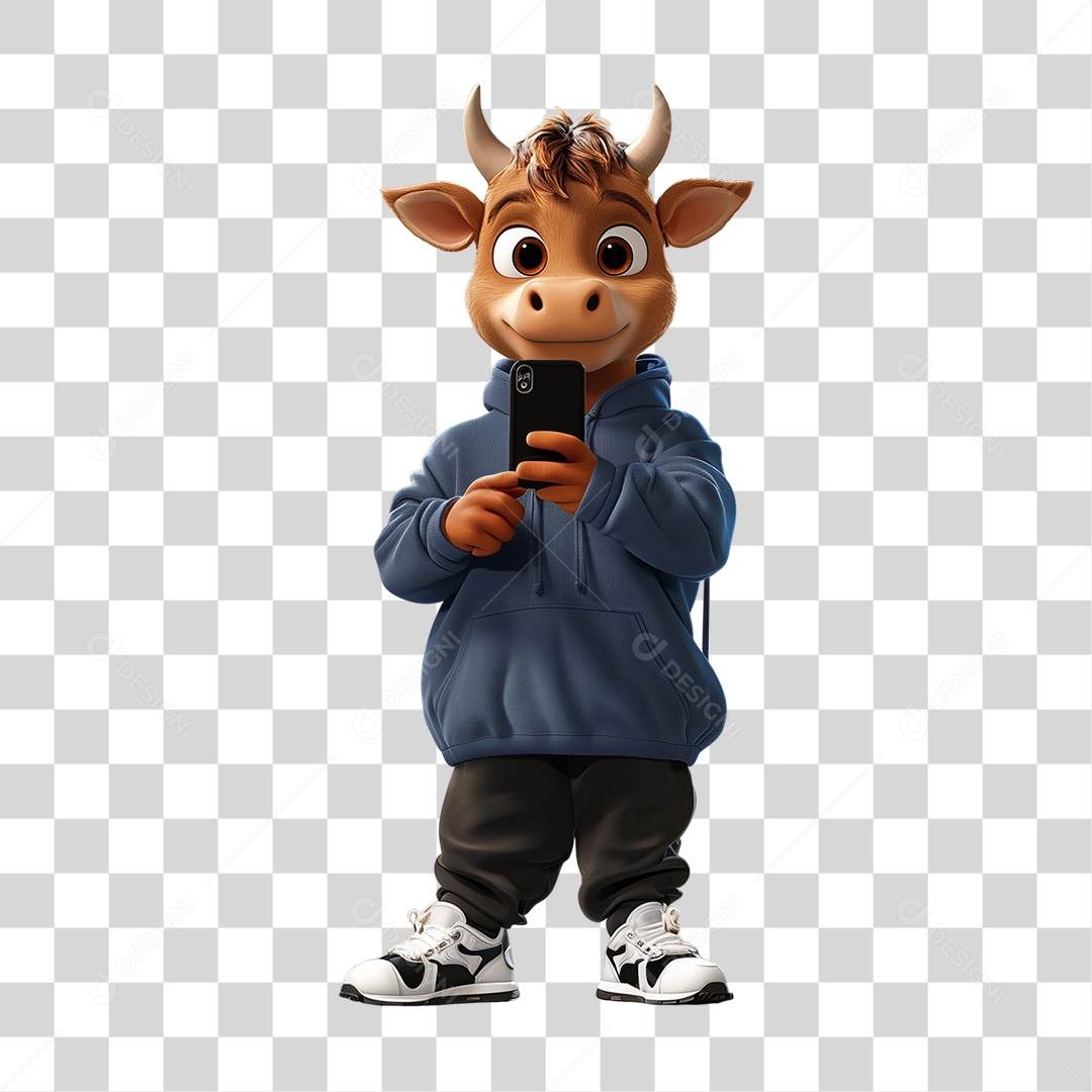 Personagem Mascote Vaquinha PNG Transparente