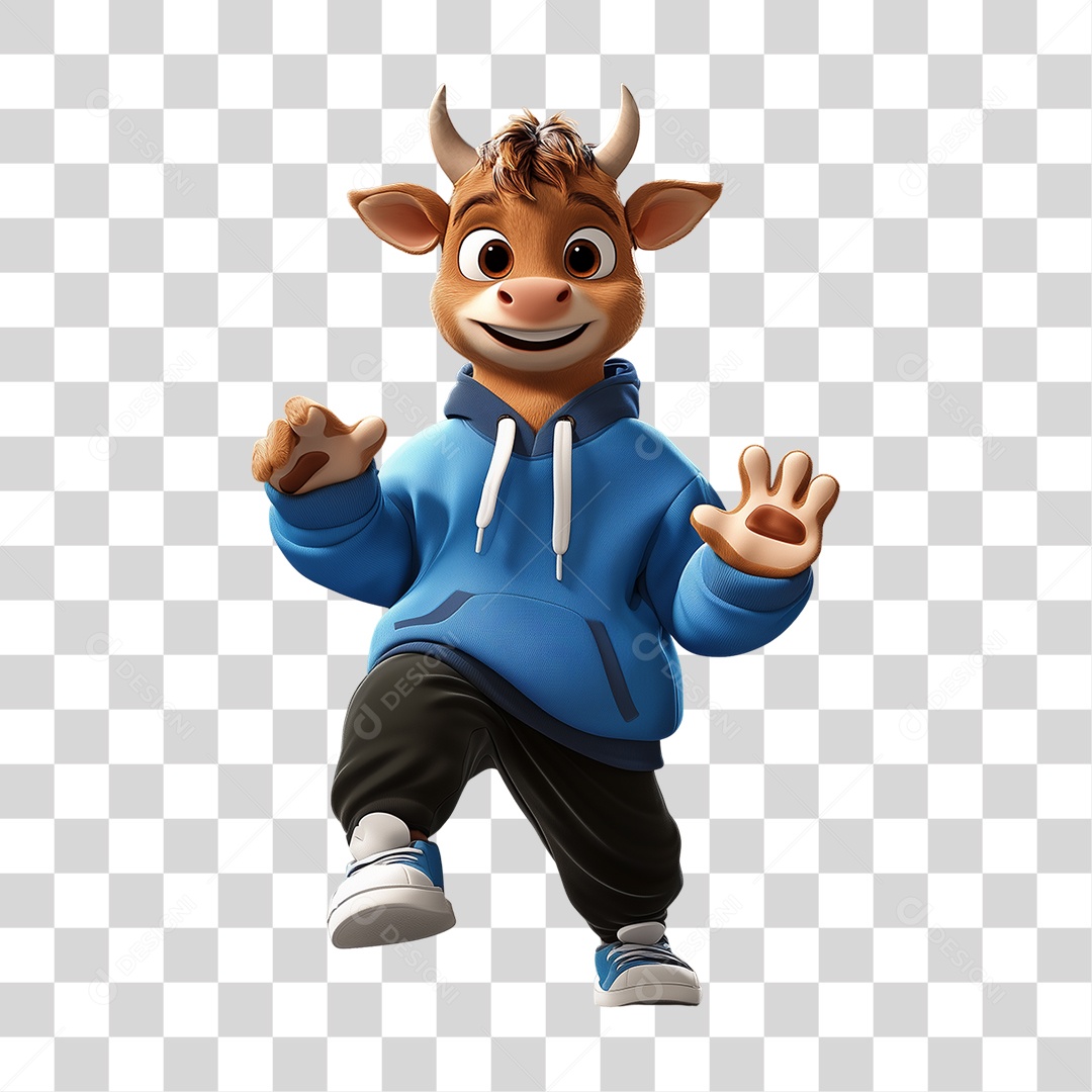 Personagem Mascote Vaquinha PNG Transparente