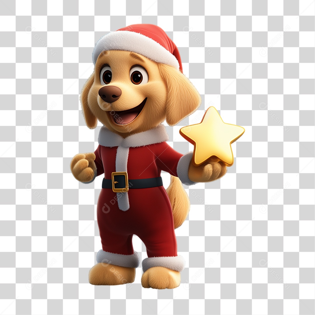 Cachorro Com Fantasia de Natal PNG Transparente