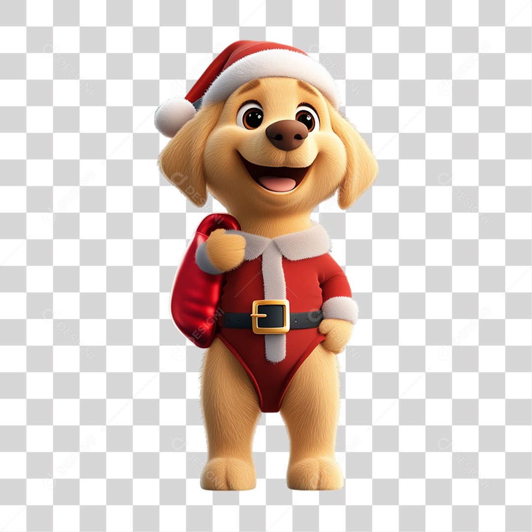 Cachorro Com Fantasia de Natal PNG Transparente
