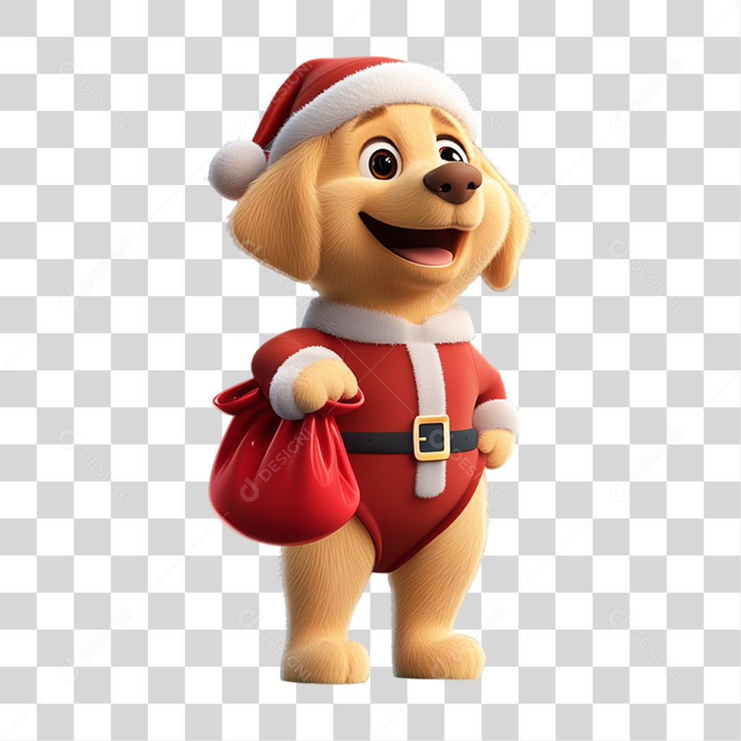 Cachorro Com Fantasia de Natal PNG Transparente