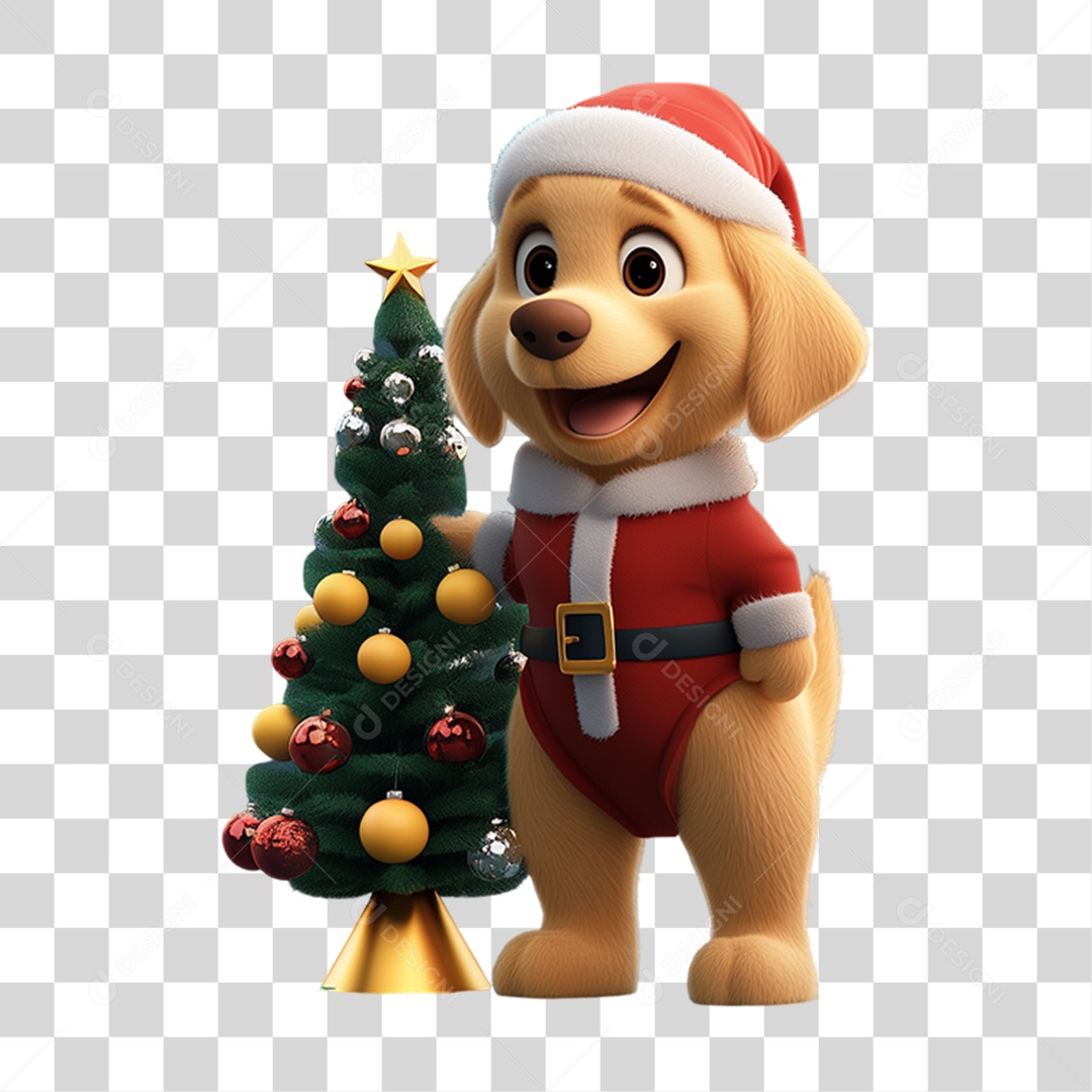 Cachorro Com Fantasia de Natal PNG Transparente