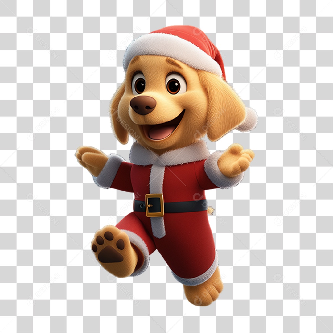 Cachorro Com Fantasia de Natal PNG Transparente