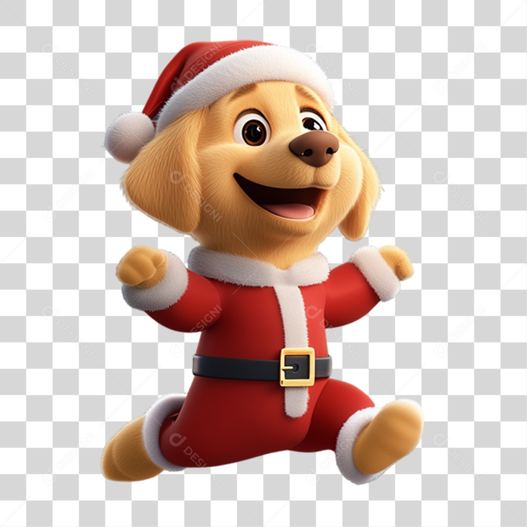 Cachorro Com Fantasia de Natal PNG Transparente