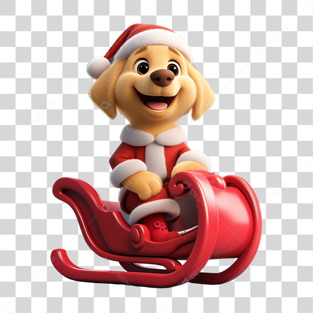 Cachorro Com Fantasia de Natal PNG Transparente