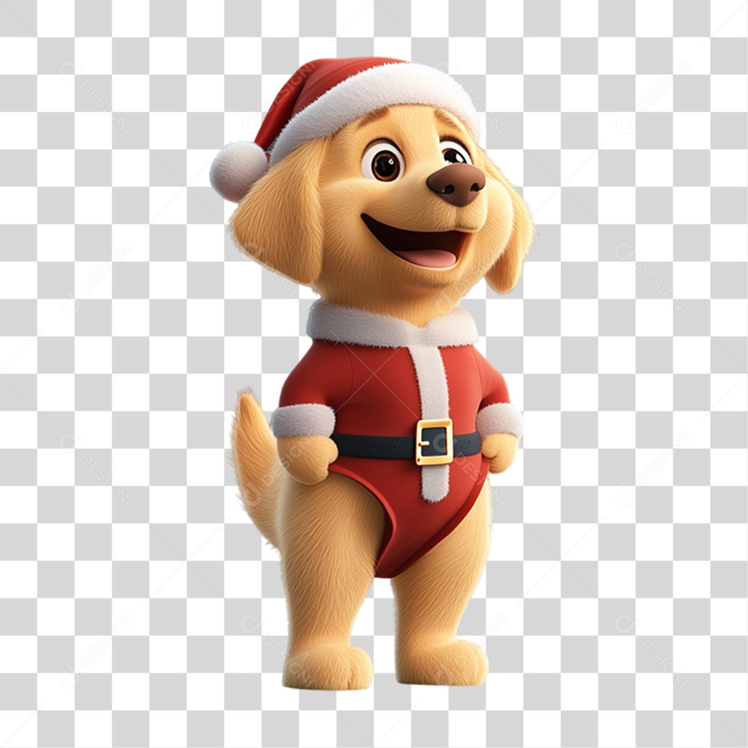 Cachorro Com Fantasia de Natal PNG Transparente
