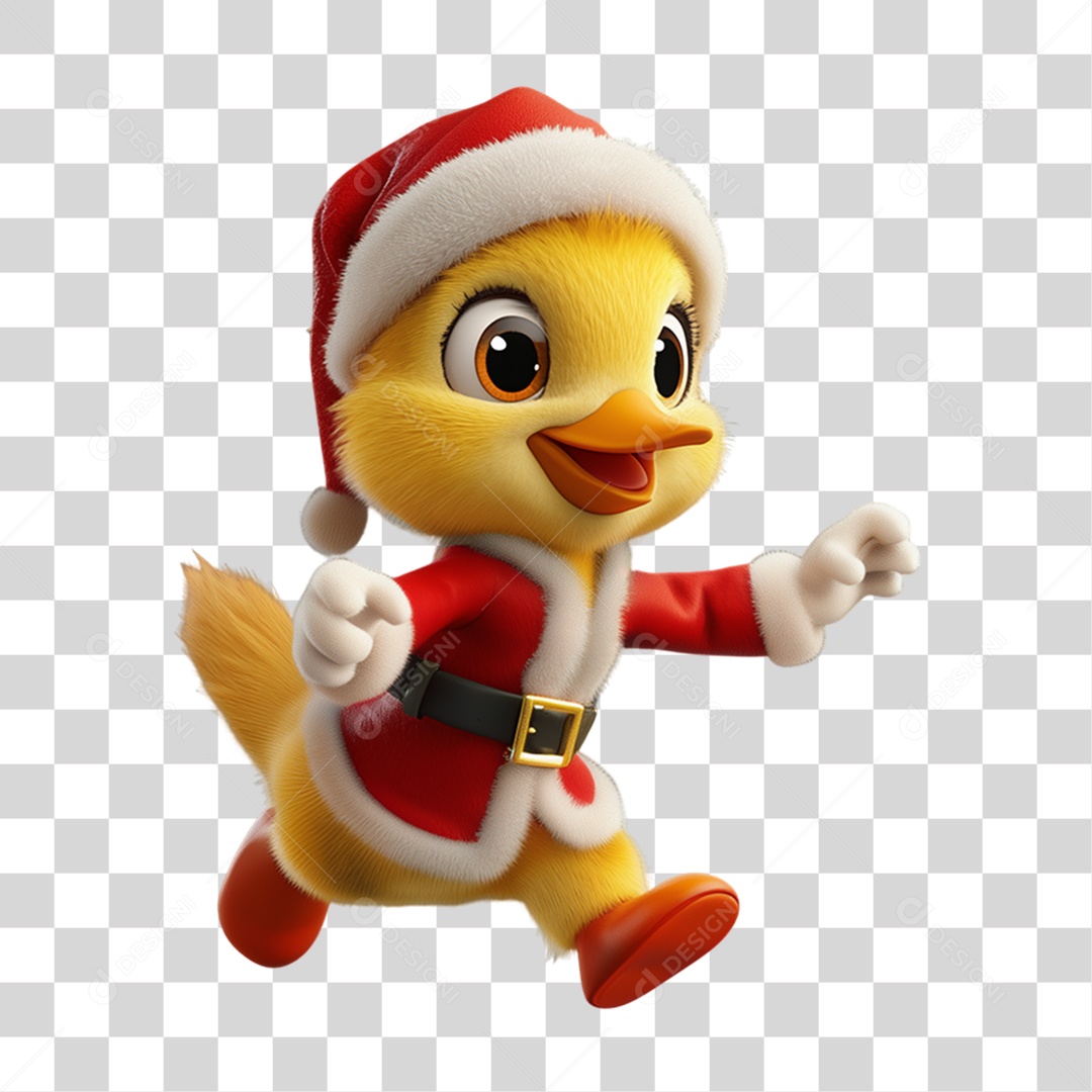 Patinho Com Fantasia de Natal PNG Transparente