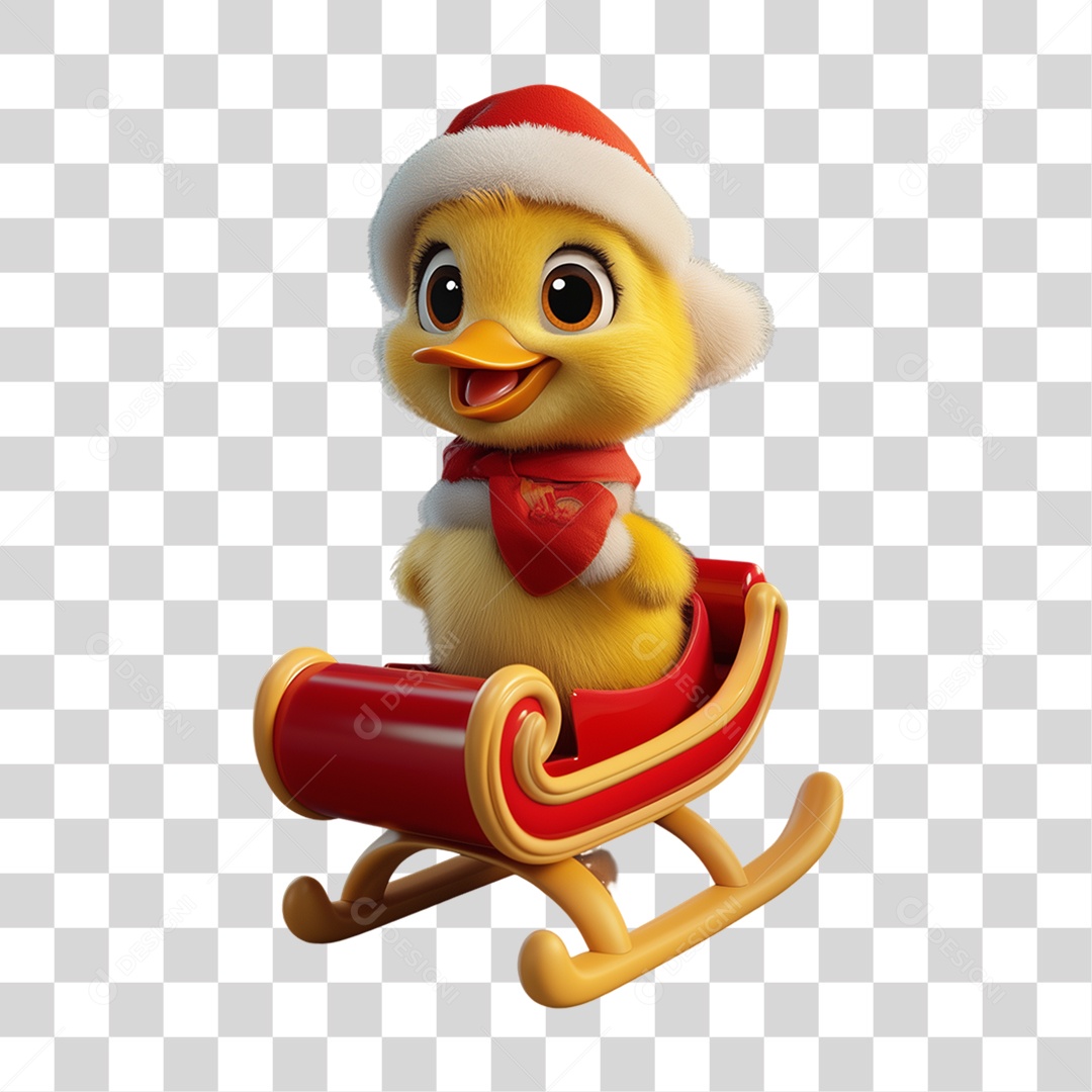 Patinho Com Fantasia de Natal PNG Transparente