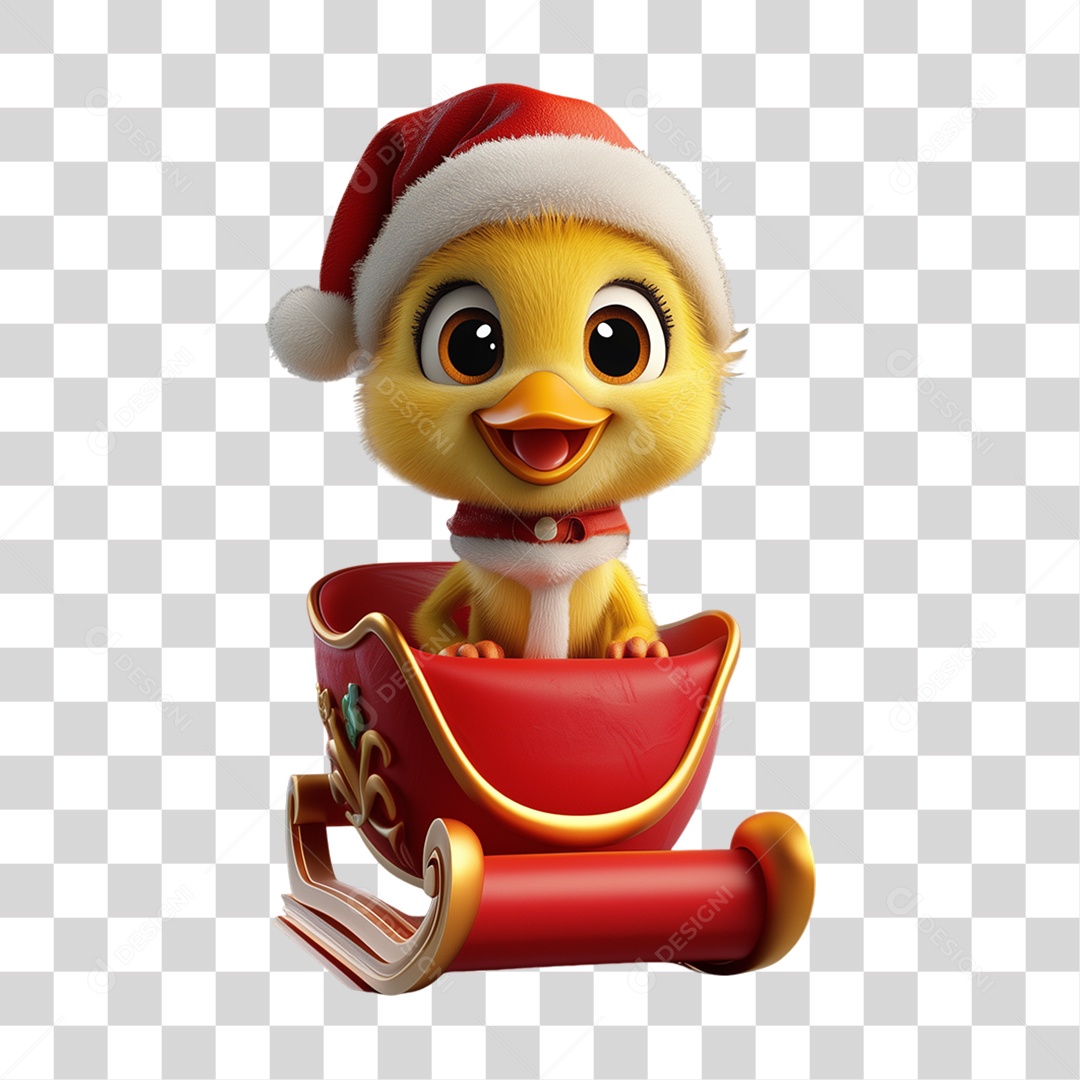 Patinho Com Fantasia de Natal PNG Transparente