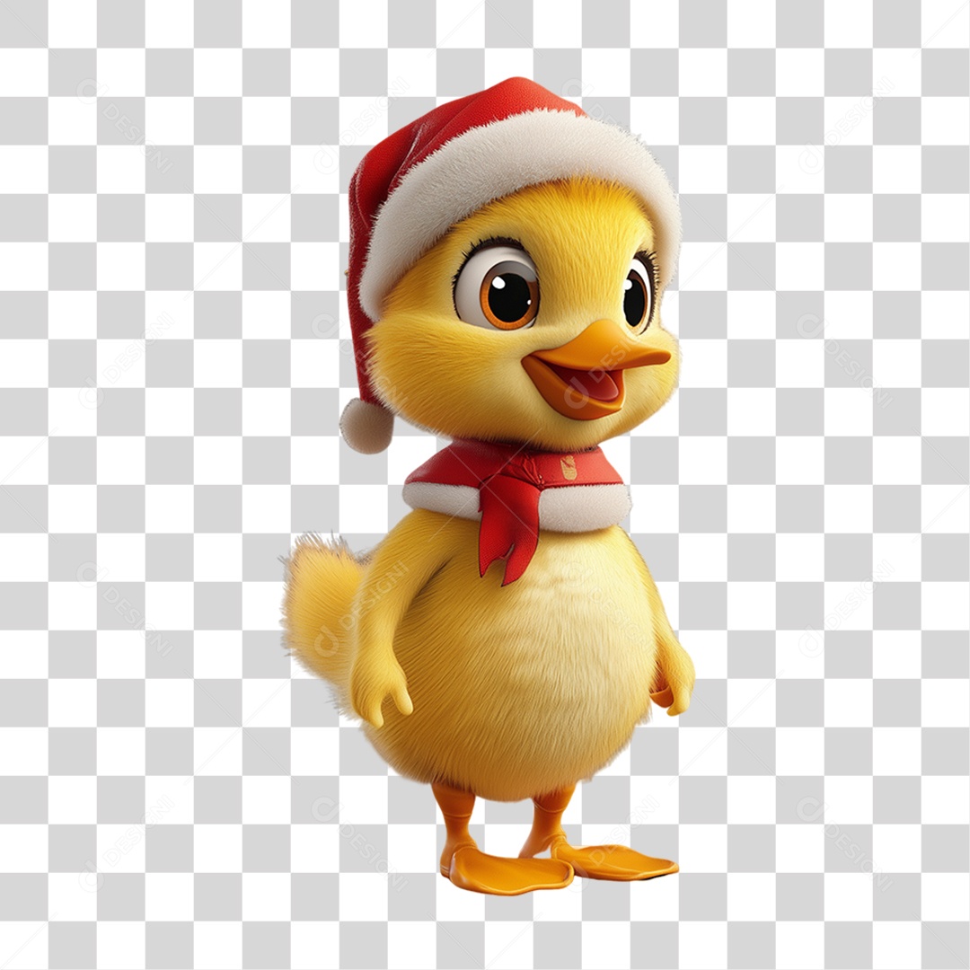 Patinho Com Fantasia de Natal PNG Transparente