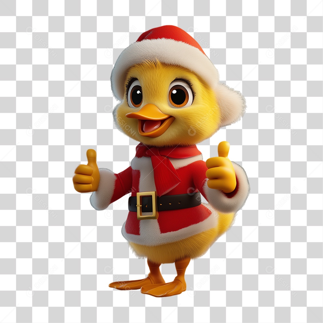 Patinho Com Fantasia de Natal PNG Transparente
