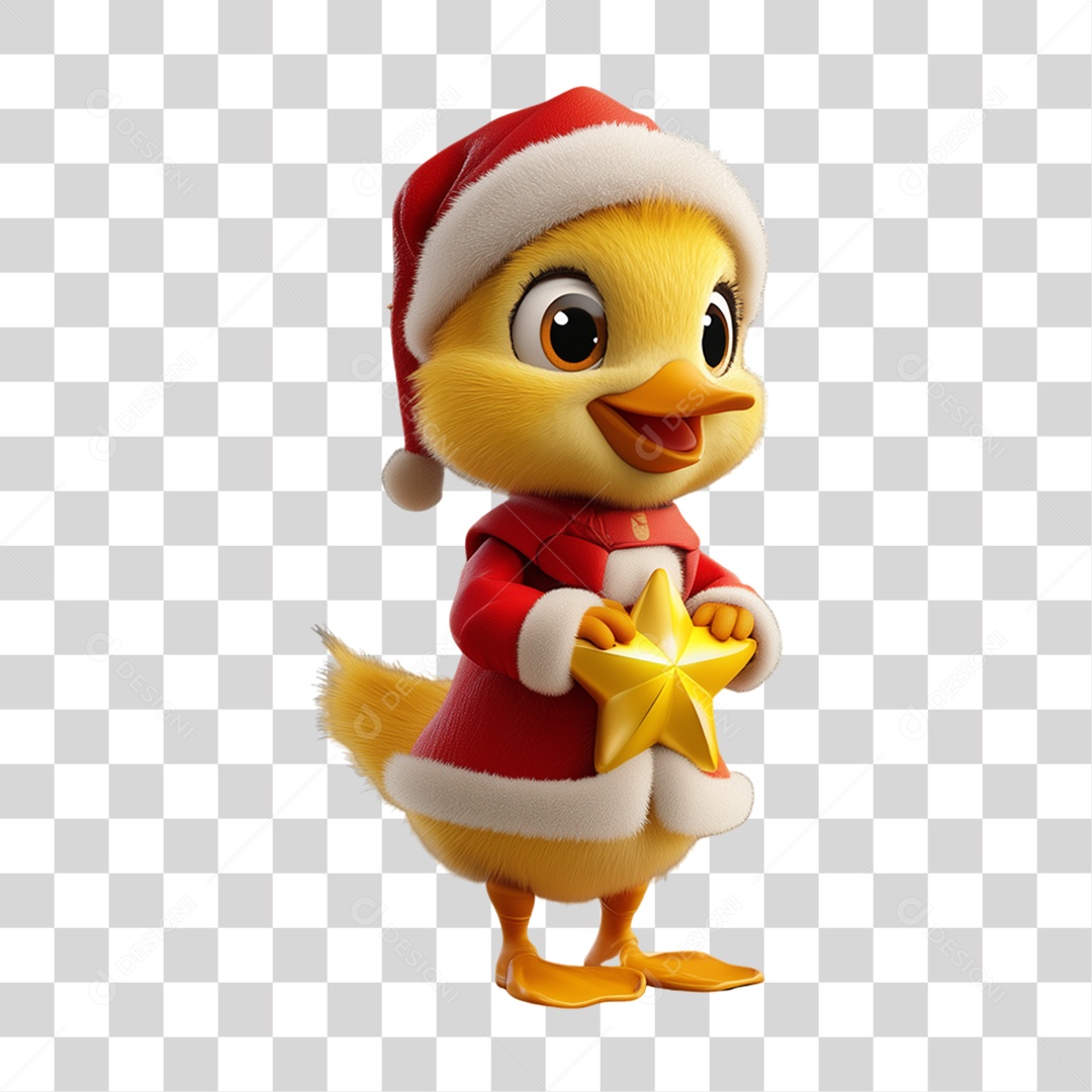 Patinho Com Fantasia de Natal PNG Transparente