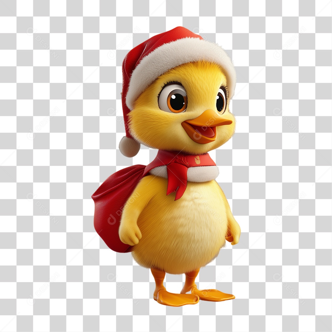 Patinho Com Fantasia de Natal PNG Transparente
