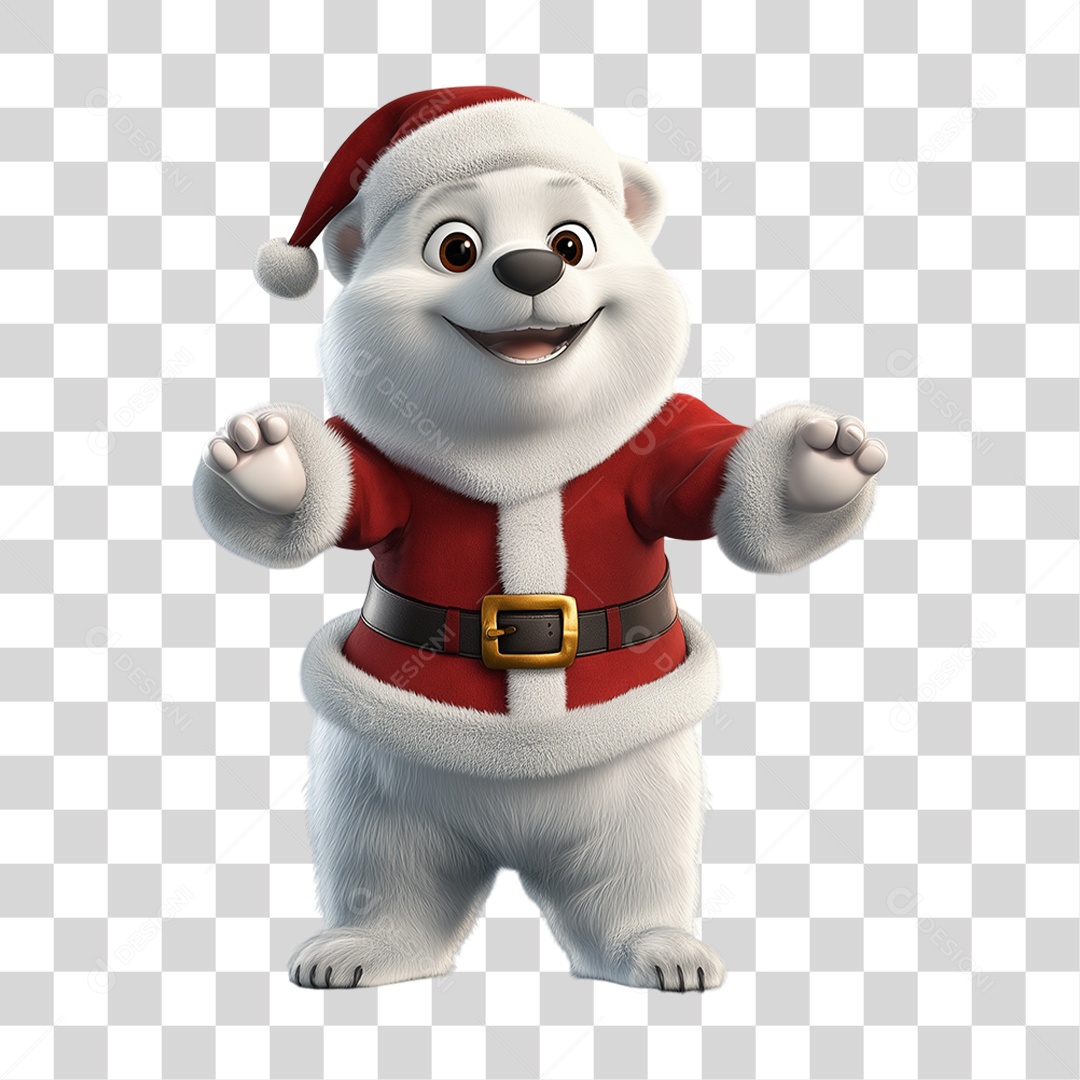 Personagem Mascote Urso Polar PNG Transparente