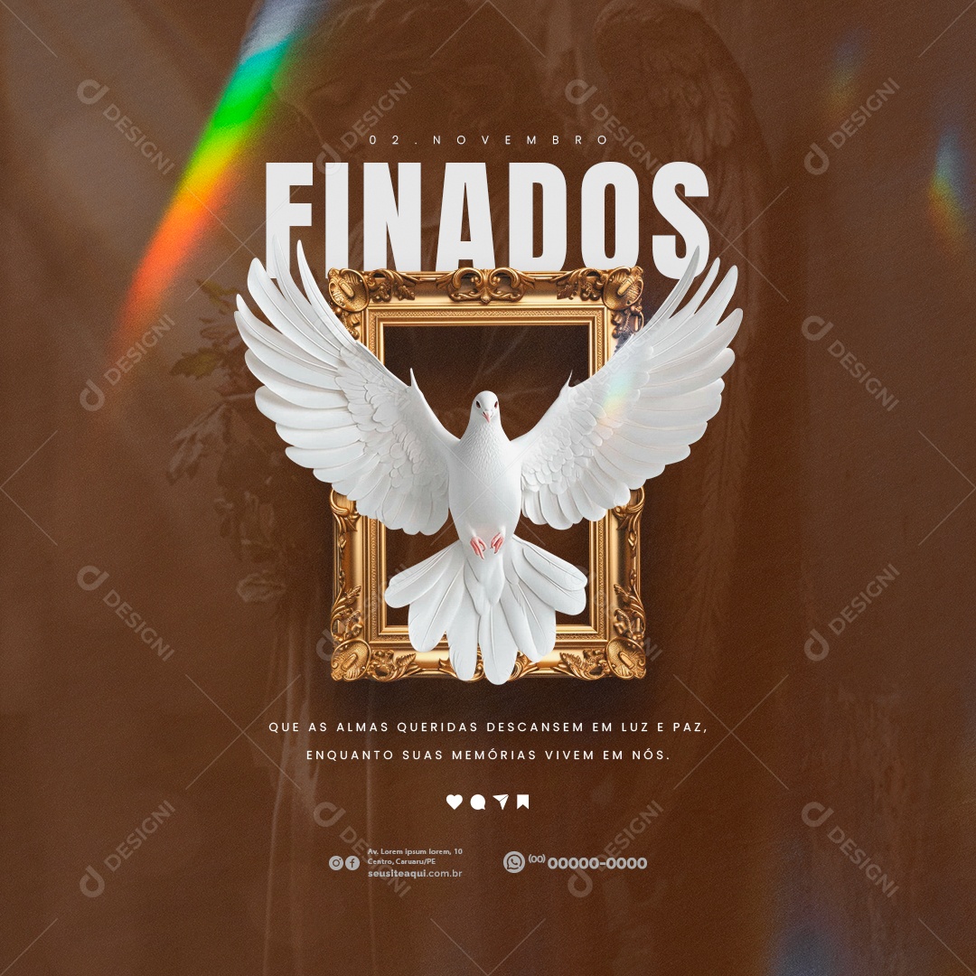 Dia de Finados 02 de Novembro Social Media PSD Editável