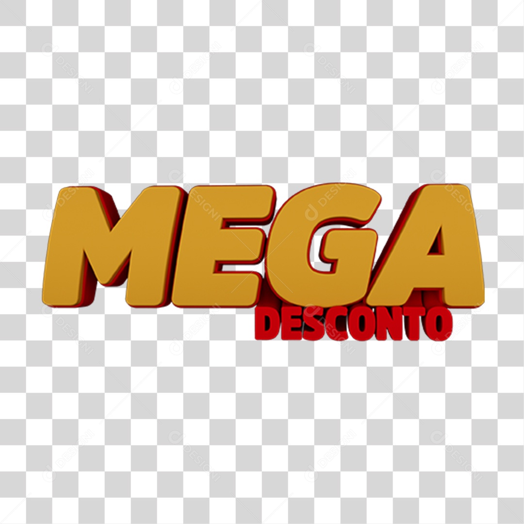 Selo 3D Mega Desconto PNG Transparente